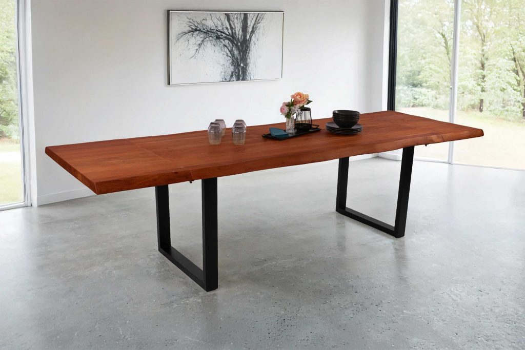 SAM_NEU-Esszimmer-Baumkante-Tische-Cali-Ansteckplatte-U-Gestell-Nuss-schwarz-140-BKT_Cali_nussbaum_01