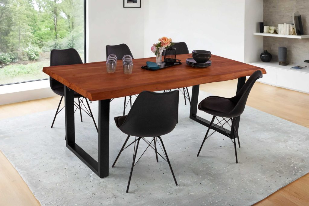 SAM_NEU-Esszimmer-Baumkante-Tische-Cali-Ansteckplatte-U-Gestell-Nuss-schwarz-160-BKT_Cali_nussbaum_04