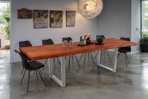SAM NEU Esszimmer Baumkante Tische Cali Ansteckplatte U Gestell Nuss silber 180 BKT Cali nussbaum 02 scaled