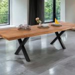 SAM_NEU-Esszimmer-Baumkante-Tische-Cali-Ansteckplatte-X-Gestell-natur-schwarz-200-BKT_Cali_natur_01