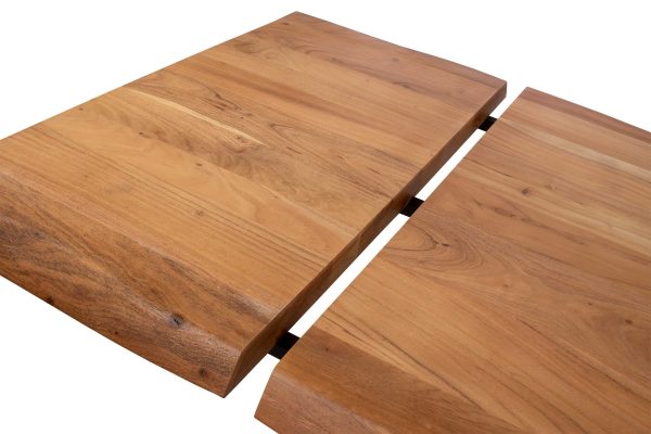 SAM NEU Esszimmer Baumkante Tische Cali Ansteckplatte X Gestell natur silber 160 BKT Cali natur 06 scaled