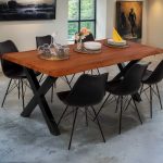SAM_NEU-Esszimmer-Baumkante-Tische-Cali-Ansteckplatte-X-Gestell-nuss-schwarz-140-BKT_Cali_nussbaum_04