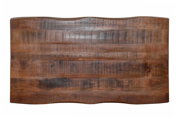 Esstisch Baumkante 140 x 80 cm Mangoholz Honig U-Gestell schwarz CALI