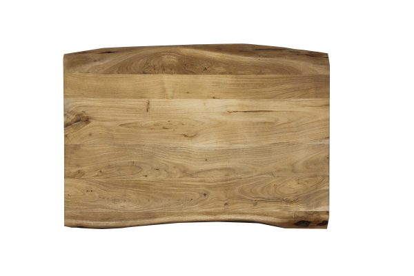 Esstisch Baumkante Akazie massiv 50mm Eichefarben 120 x 80 cm U-Gestell schwarz CALI