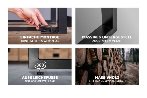 SAM NEU Esszimmer Baumkante Tische Cali eiche U Gestell silber 120 cali 120 silber eiche 07 scaled