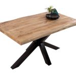 SAM_NEU-Esszimmer-Baumkante-Tische-Cali_aufgedoppelt-Spider_Gestell-mango-schwarz-140-BKT_Cali_mango_rough_02