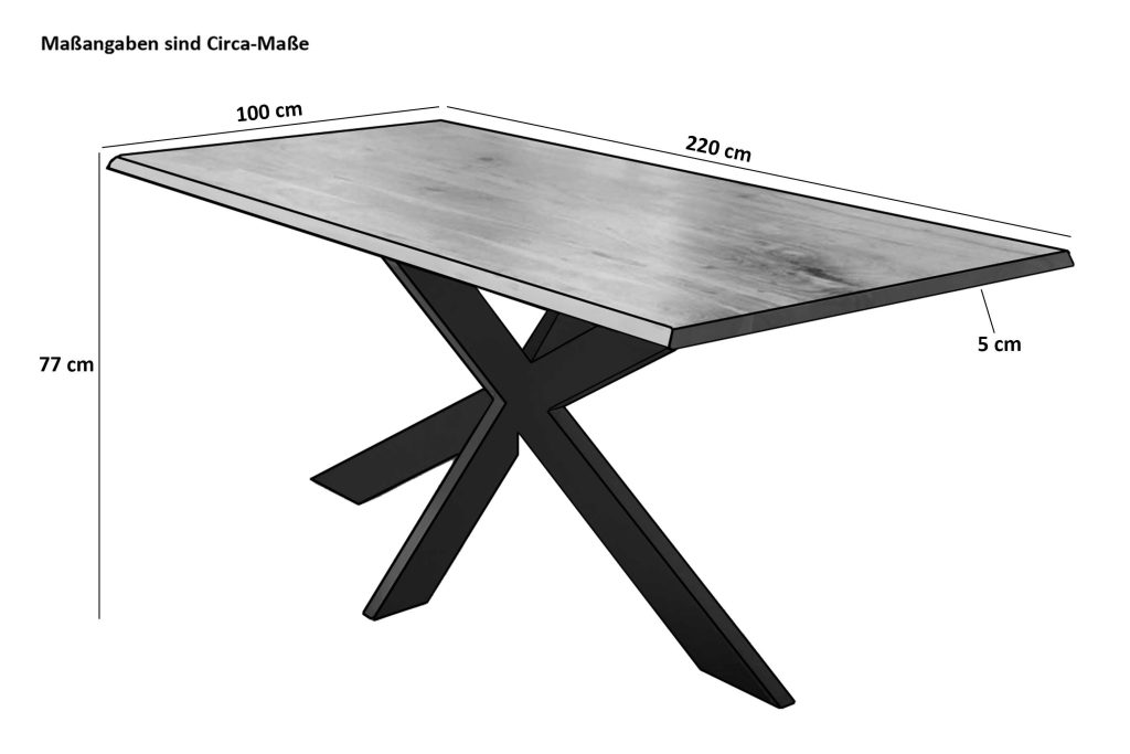 SAM_NEU-Esszimmer-Baumkante-Tische-Cali_aufgedoppelt-Spider_Gestell-mango-schwarz-220-BKT_Cali_mango_rough_03