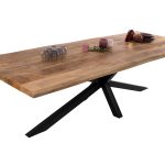 SAM_NEU-Esszimmer-Baumkante-Tische-Cali_aufgedoppelt-Spider_Gestell-mango-schwarz-240-BKT_Cali_mango_rough_02