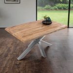 SAM_NEU-Esszimmer-Baumkante-Tische-Cali_aufgedoppelt-Spider_Gestell-mango-silber-140-BKT_Cali_mango_rough_01