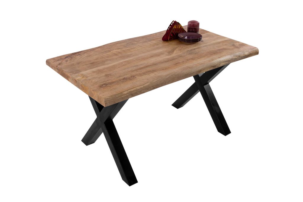 SAM_NEU-Esszimmer-Baumkante-Tische-Cali_aufgedoppelt-X_Gestell-mango-schwarz-140-BKT_Cali_mango_rough_02