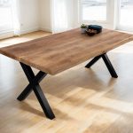 SAM_NEU-Esszimmer-Baumkante-Tische-Cali_aufgedoppelt-X_Gestell-mango-schwarz-220-BKT_Cali_mango_rough_01