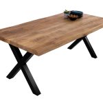 SAM_NEU-Esszimmer-Baumkante-Tische-Cali_aufgedoppelt-X_Gestell-mango-schwarz-220-BKT_Cali_mango_rough_02