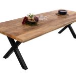 SAM_NEU-Esszimmer-Baumkante-Tische-Cali_aufgedoppelt-X_Gestell-mango-schwarz-240-BKT_Cali_mango_rough_02