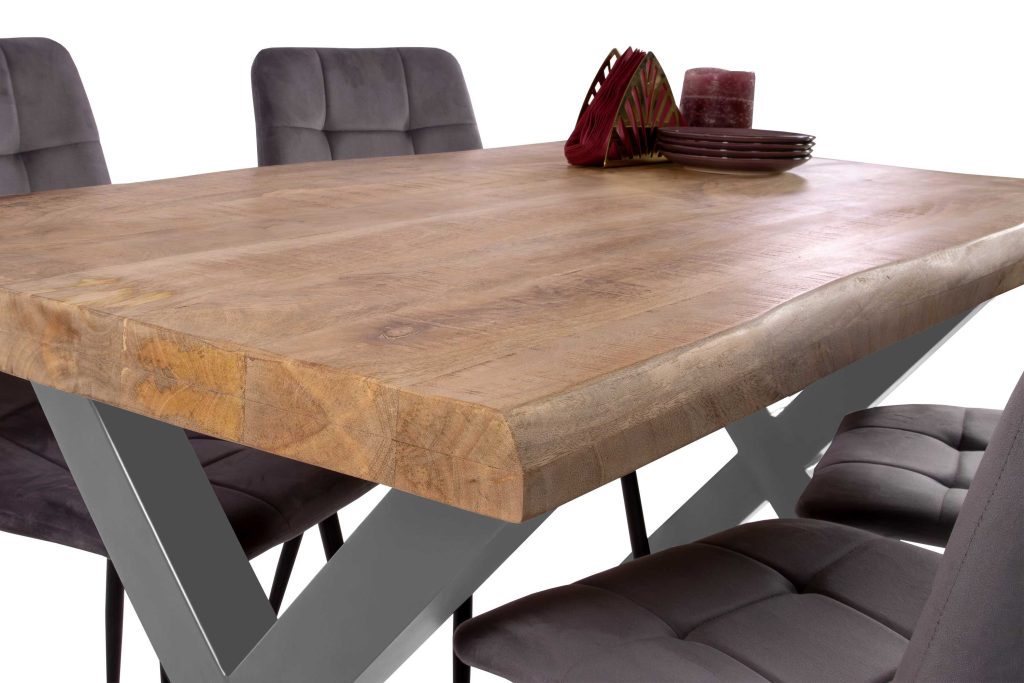 SAM_NEU-Esszimmer-Baumkante-Tische-Cali_aufgedoppelt-X_Gestell-mango-silber-160-BKT_Cali_mango_rough_04