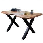 SAM_NEU-Esszimmer-Baumkante-Tische-Cali_aufgedoppelt-X_Gestell-natur-schwarz-140-Cali_natur_140_x_01