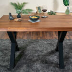 SAM_NEU-Esszimmer-Baumkante-Tische-Cali_aufgedoppelt-X_Gestell-nuss-schwarz-260-Cali_nussbaum_260_x_05