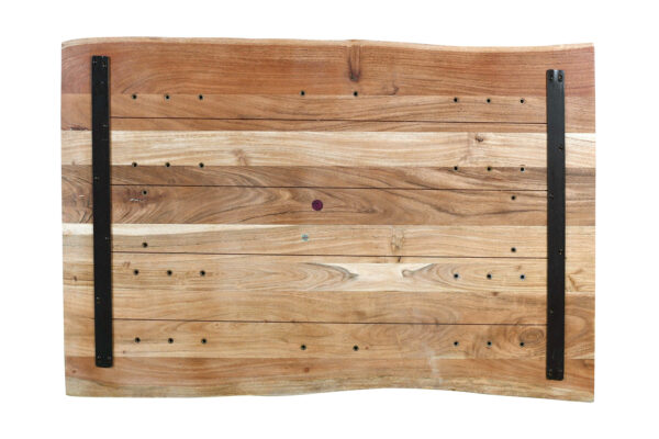 Esstisch Baumkante Akazie massiv eichenfarben 140 x 80 cm U-Gestell schwarz DEREK