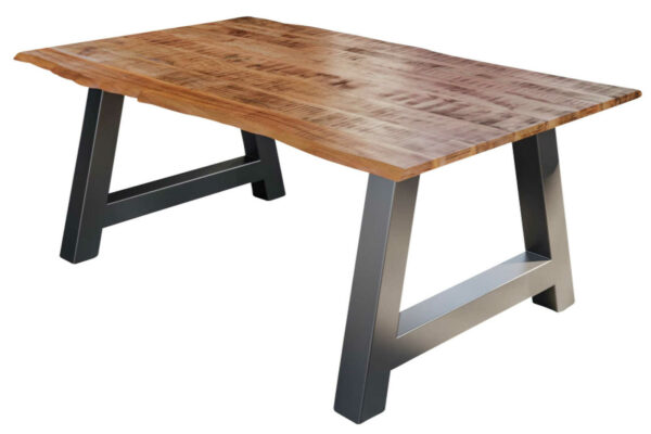 SAM NEU Esszimmer Baumkante Tische Dora A Gestell silber 140 Dora A silber 140 05