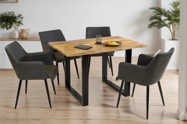 SAM NEU Esszimmer Baumkante Tische Dora U Gestell Vintage schwarz 140 BKT Dora vintage 140 06 scaled