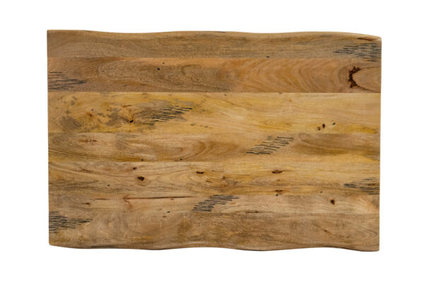 Baumkantentisch Mangoholz Esstisch Vintage-Optik 180 x 90 cm U-Gestell schwarz TIGER