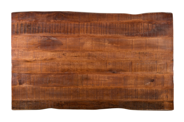 B-Ware Baumkantentisch Esstisch Mangoholz massiv U-Gestell schwarz 120 x 80 cm DORA