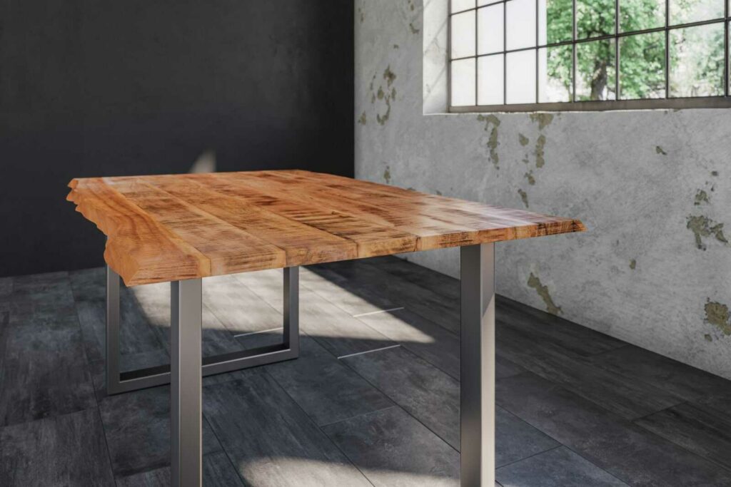 SAM_NEU-Esszimmer-Baumkante-Tische-Dora-U-Gestell-silber-140-Dora_U_silber_140_02