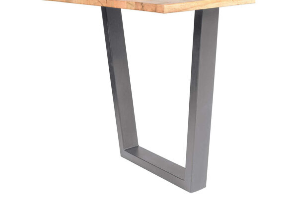 Baumkantentisch Esstisch Mangoholz massiv V-Gestell silber 200 x 100 cm DORA