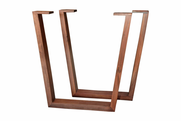 Esstisch Baumkante massiv Akazie nuss 240 x 100 V-Holzgestell nussbaumfarben GIRONA