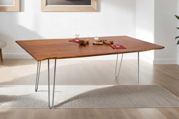SAM NEU Esszimmer Baumkante Tische Hannah Nussbaum 220 BK Hannah 220x100 nuss silber neu 01 scaled