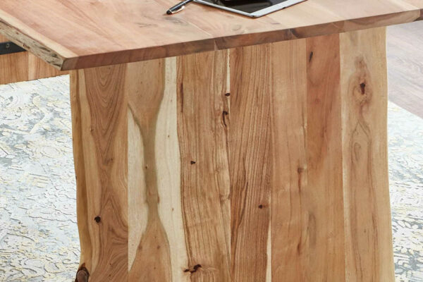 Baumkantentisch Esstisch Akazie Natur 120 x 80 cm Holzgestell Henry