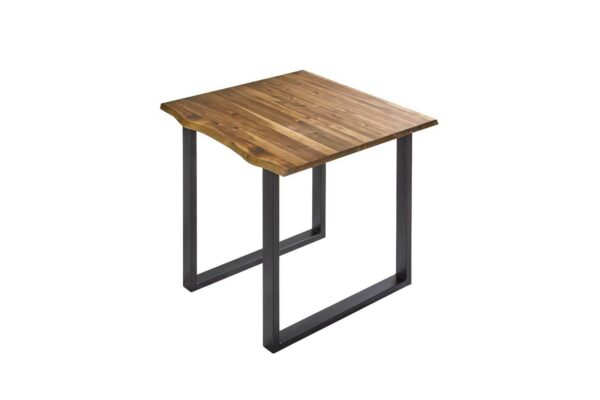 Baumkanten Esstisch Akazie/cognac 90 x 90 cm schwarz ESRA