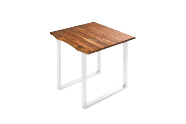 Baumkanten Esstisch Akazie/cognac 90 x 90 cm weiß ESRA