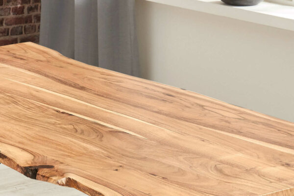 SAM NEU Esszimmer Baumkante Tische Kasimir natur edelstahlfarben 300 Kasimir naturfarben edelstahlfarben 05
