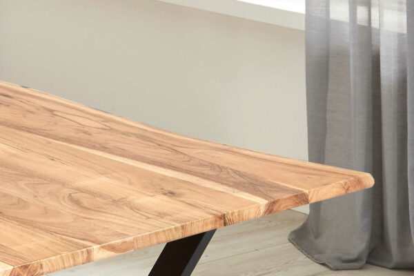SAM NEU Esszimmer Baumkante Tische Kasimir natur schwarz 160 Kasimir naturfarben schwarz 04