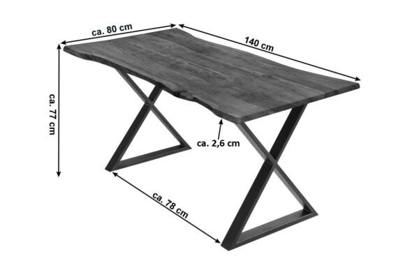SAM NEU Esszimmer Baumkante Tische Kasimir nussbaum schwarz 140 Kasimir nussbaumfarben schwarz 02