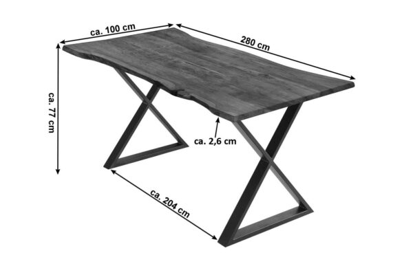 SAM NEU Esszimmer Baumkante Tische Kasimir nussbaum schwarz 280 Kasimir nussbaumfarben schwarz 02