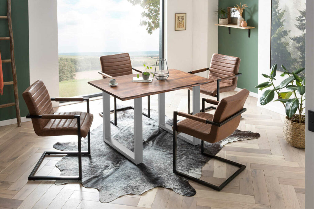 SAM_NEU-Esszimmer-Baumkante-Tische-Laurina-nougat-silber-120-Laurina_nougatfarben_silber_ml_06