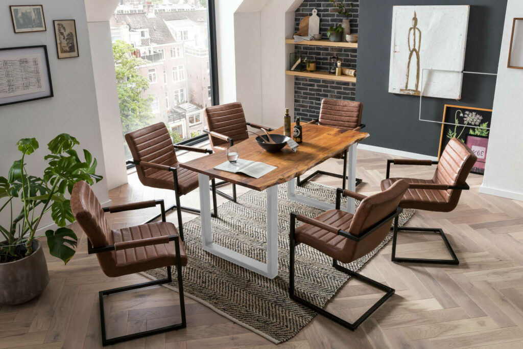 SAM_NEU-Esszimmer-Baumkante-Tische-Laurina-nougat-silber-180-Laurina_nougatfarben_silber_ml_07