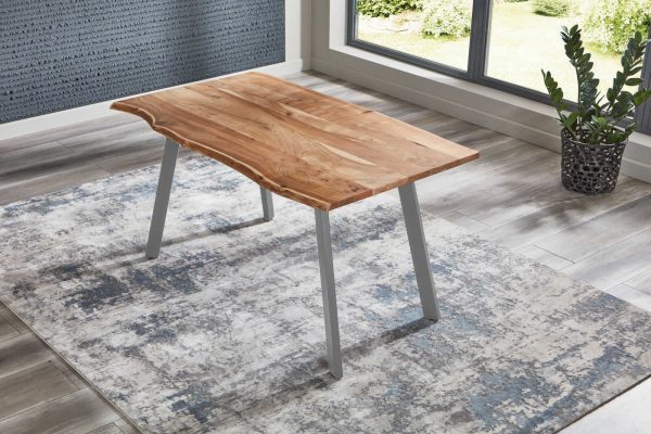 SAM NEU Esszimmer Baumkante Tische Laxmi natur silber 220