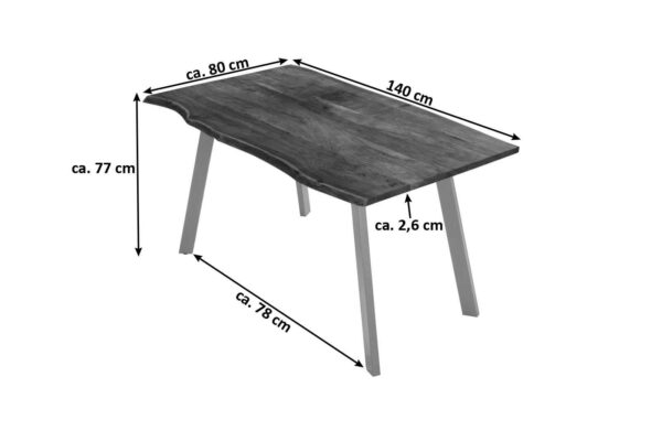SAM NEU Esszimmer Baumkante Tische Laxmi nuss silber 140