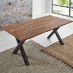 SAM_NEU-Esszimmer-Baumkante-Tische-Lotti-Schwarz-Teak-220-X_Gestell-Lotti_teak_x_gestell_01