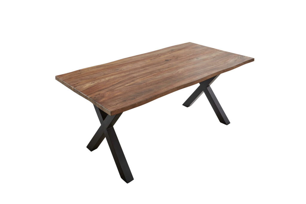 SAM_NEU-Esszimmer-Baumkante-Tische-Lotti-Schwarz-Teak-220-X_Gestell-Lotti_teak_x_gestell_02