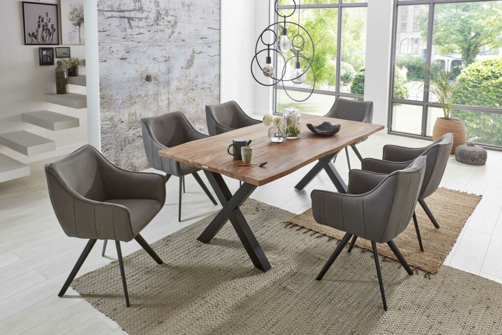 SAM_NEU-Esszimmer-Baumkante-Tische-Lotti-Schwarz-Teak-220-X_Gestell-Lotti_teak_x_gestell_04