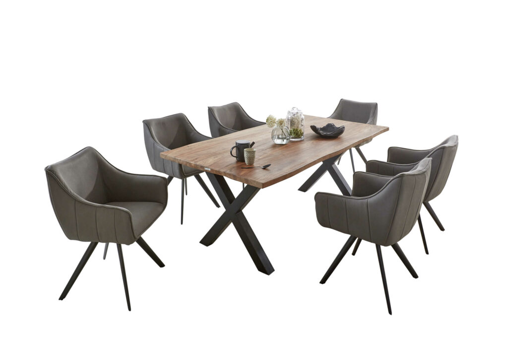 SAM_NEU-Esszimmer-Baumkante-Tische-Lotti-Schwarz-Teak-220-X_Gestell-Lotti_teak_x_gestell_06