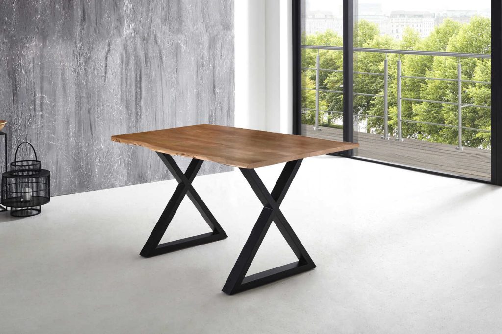 SAM_NEU-Esszimmer-Baumkante-Tische-Lubin-X-Gestell-natur-schwarz-140-Lubin_natur_schwarz_140_01