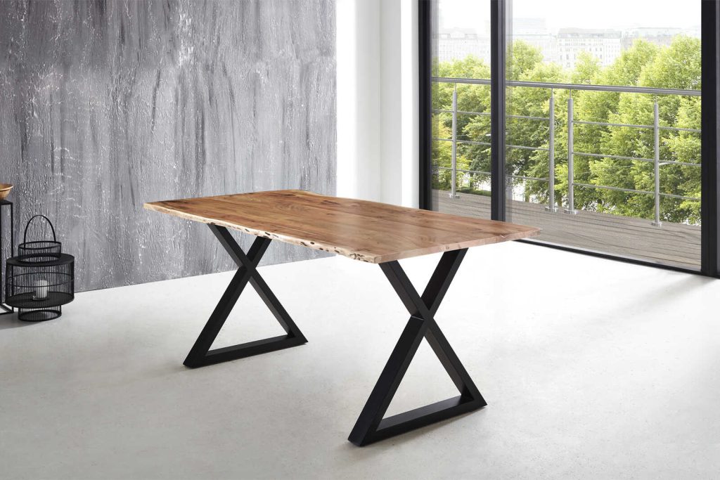 SAM_NEU-Esszimmer-Baumkante-Tische-Lubin-X-Gestell-natur-schwarz-180-Lubin_natur_schwarz_180_01