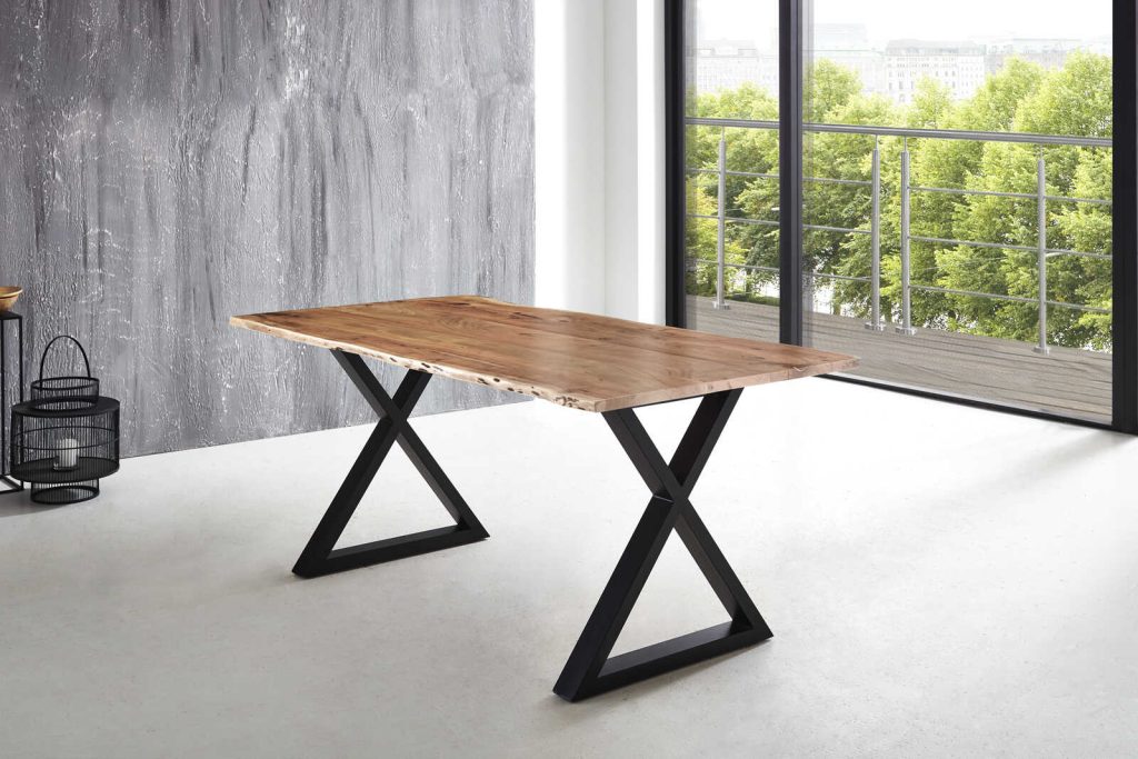 SAM_NEU-Esszimmer-Baumkante-Tische-Lubin-X-Gestell-natur-schwarz-200-Lubin_natur_schwarz_200_01