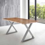 SAM_NEU-Esszimmer-Baumkante-Tische-Lubin-X-Gestell-natur-silber-160-Lubin_natur_silber_160_01