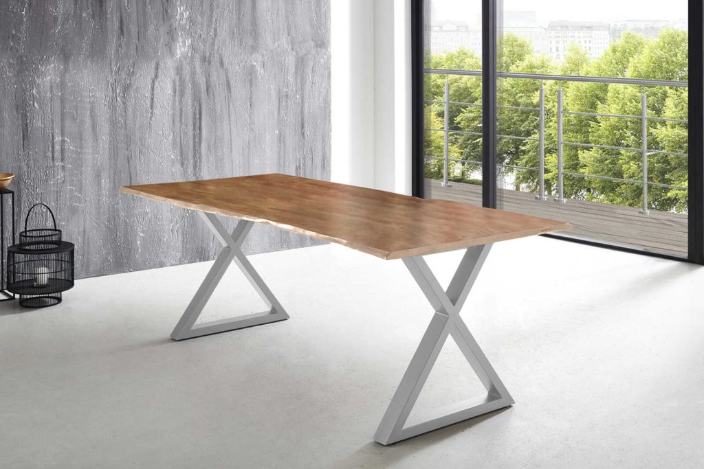 SAM_NEU-Esszimmer-Baumkante-Tische-Lubin-X-Gestell-natur-silber-220-Lubin_natur_silber_220_01