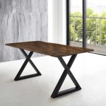 SAM_NEU-Esszimmer-Baumkante-Tische-Lubin-X-Gestell-nuss-schwarz-160-Lubin_nussbaum_schwarz_160_01